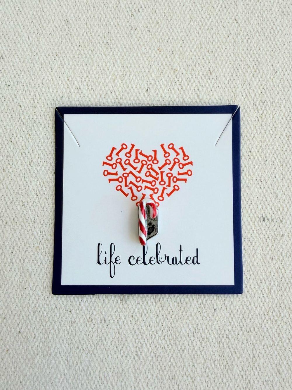 *Red & White Candy Cane Charm* KEEP COLLECTIVE Retired Silver